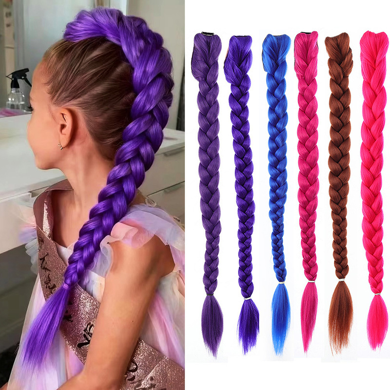 Cos Wig Skpop Demon Hunter Girls Group Rumi Purple Wig Mira Zoe Cosplay Big Braided Hair Cos Wig Skpop Demon Hunter Girls Group Rumi Purple Wig Mira Zoe Cosplay Big Braided Hair