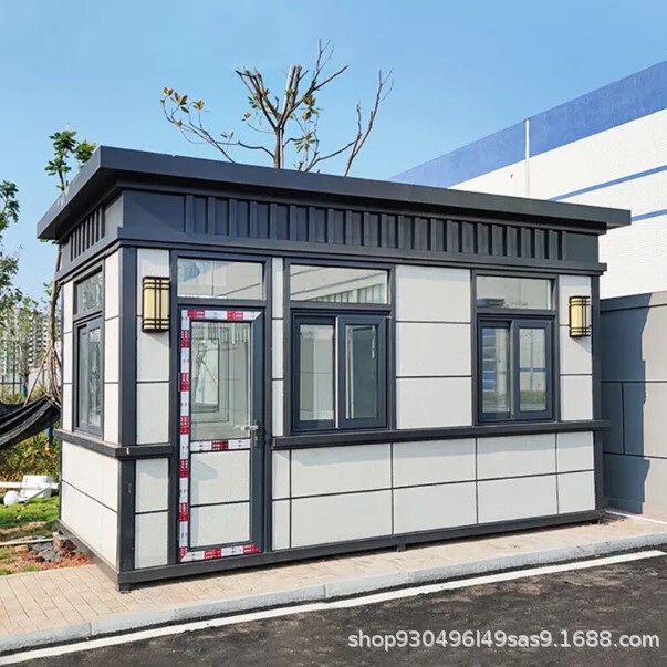 Steel Structure Villa Guard Booth Outdoor Movable Smoking Area Real Stone Paint Security Booth Lounge