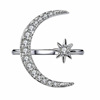 Cross -border fashion inlaid Moon European and American fashion metal Diamond Moon Star Moon Ring accessories wholesale