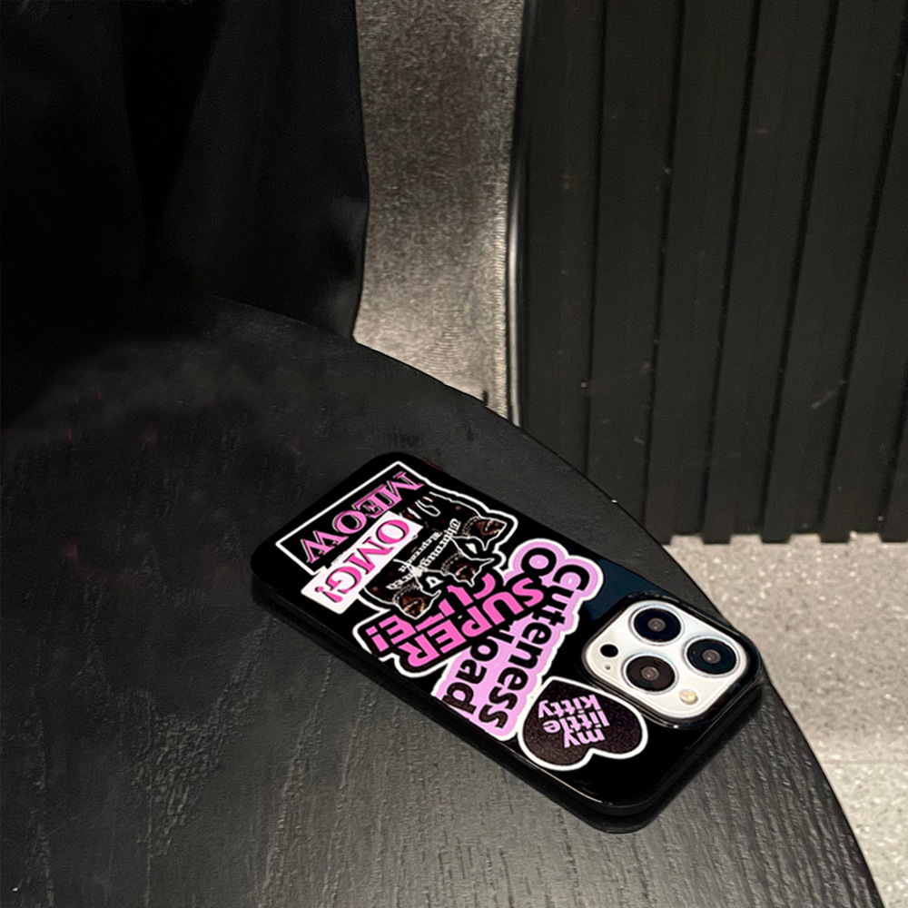 Mobiiltelefonide tarvikud Niche'i moebrändi koer, mis sobib 13promaxi mobiiltelefoni ümbrisele iPhone 16 11 must XR Creative 15 pehme ümbrisega 14_voghion.com