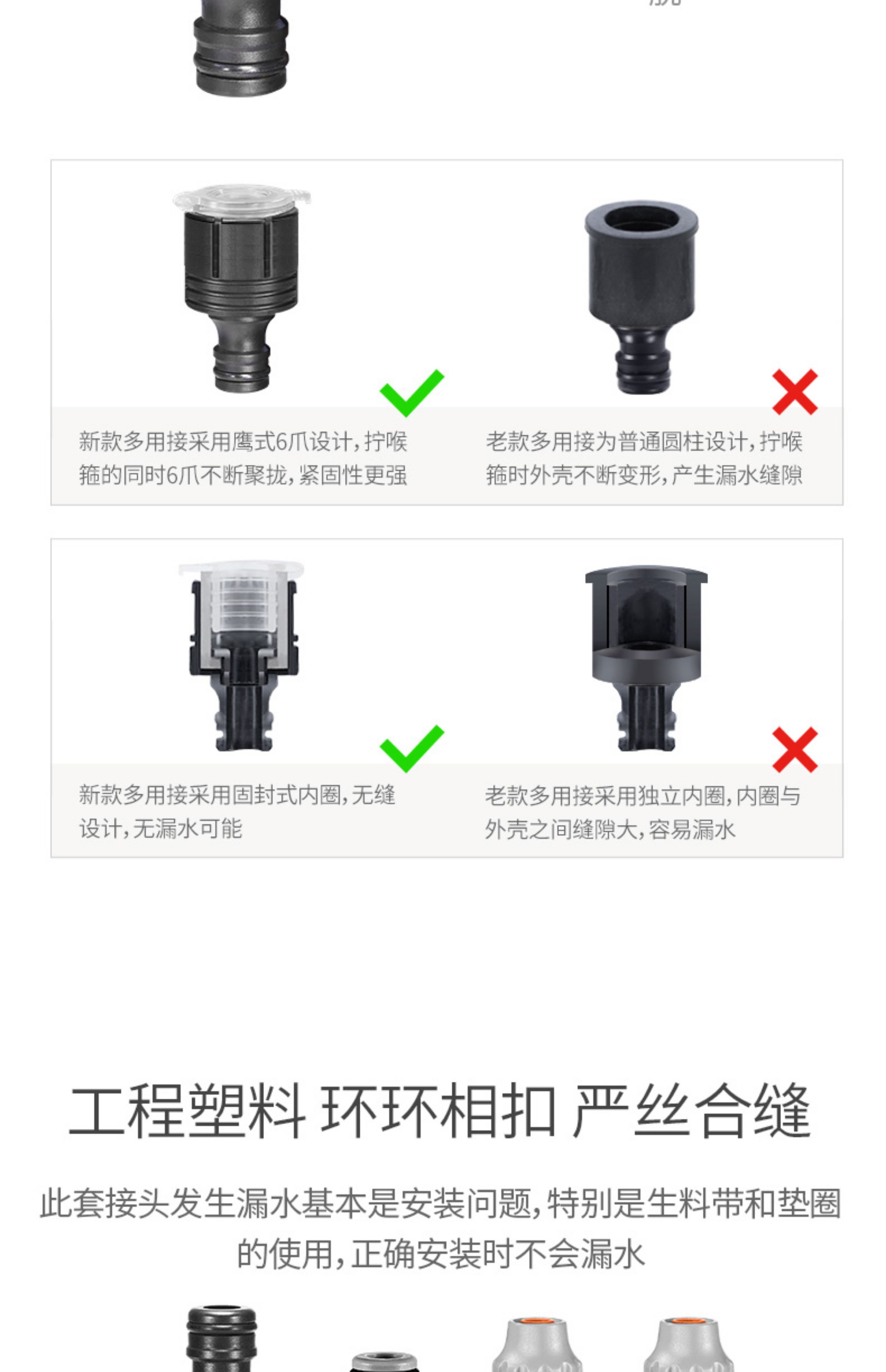 Multifunctional high-pressure car wash water gun, hose, faucet connector accessories, complete set for washing machine quick change 1/2 inch and 1/4 inch