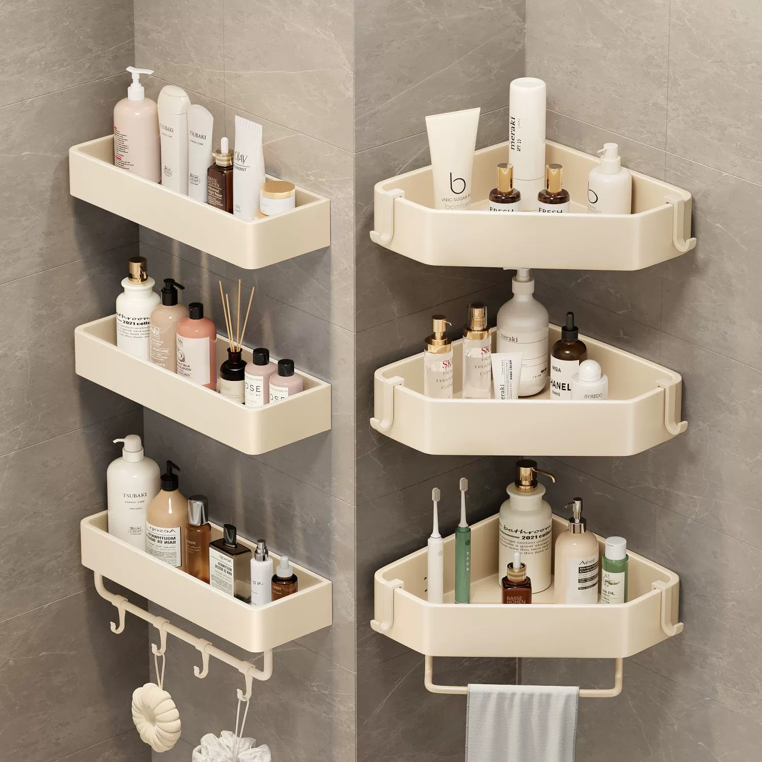 Угловая полка для ванной комнаты без пробивания