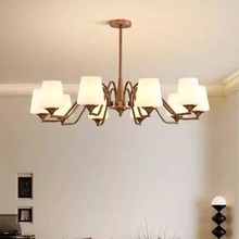 复古吊灯美式乡村客厅灯简约大气玻璃餐厅灯温馨浪漫新款卧室灯具