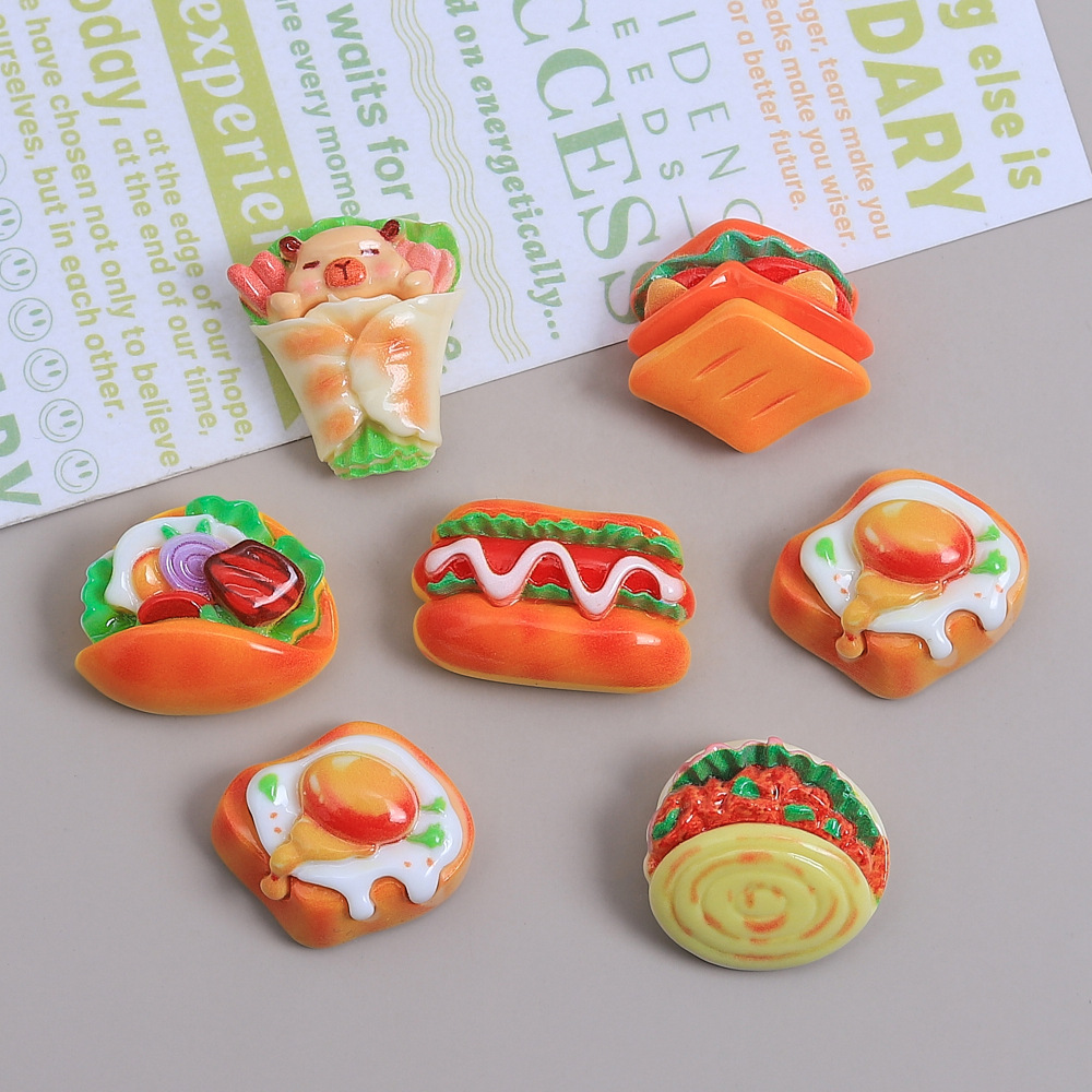 New Cartoon Egg Burrito Creative Handmade DIY Cream Glue Accessories Resin Small Accessories Jewelry Materials Wholesale