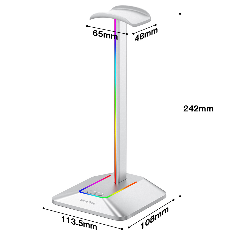Doble salida colorido auricular pantalla soporte Hub extendido auricular RGB luminoso e-sports soporte de auriculares