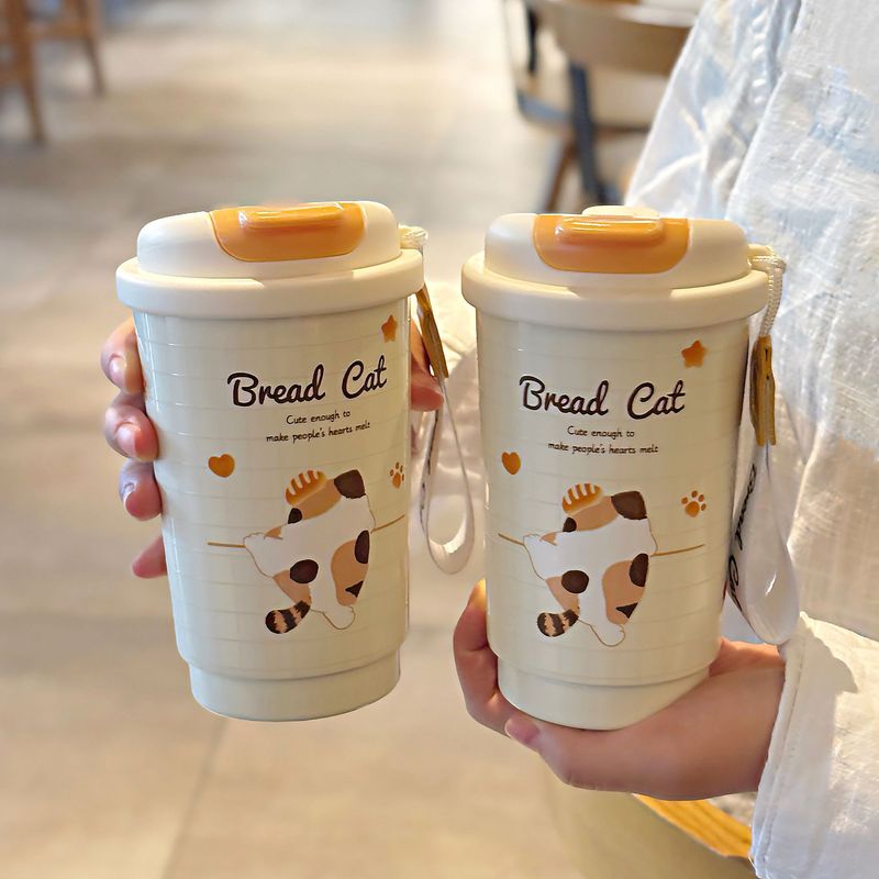 2025保温杯316面包小猫萌萌学生儿童提环便携卡通便携直饮口水杯|undefined
