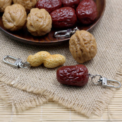 Personalized Creative Dried Fruit Keychain with Peanuts, Jujubes, and Walnuts, Simulated Food Toy Model Gift