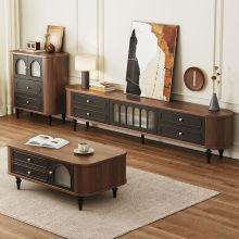 实木法式电视柜茶几组合2025新款客厅家用全实木轻奢复古电视机柜
