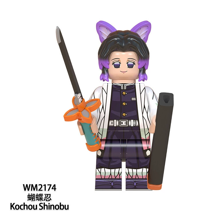 WM 6116 Anime Board Mini Figures Set 4.5cm Tanjiro Nezuko Giyuu Shinobu Rengoku Akaza Zenitsu Inosuke