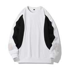 2024新款男士长袖卫衣秋季原宿风笑脸刺绣潮流时尚百搭男打底上衣