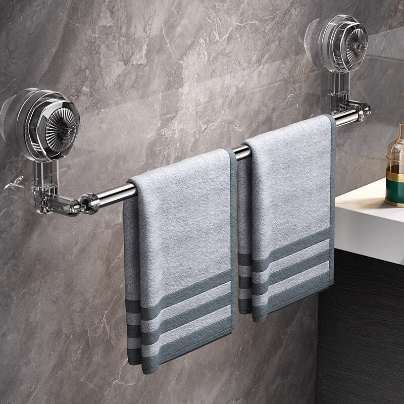 Suction Cup Towel Bathroom Punch-Free Bathroom Retractable Towel Bar Storage Bathroom Towel Hanging