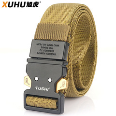 New tactical belt for men, outdoor multi-functional alloy buckle military enthusiast training canvas nylon elastic belt