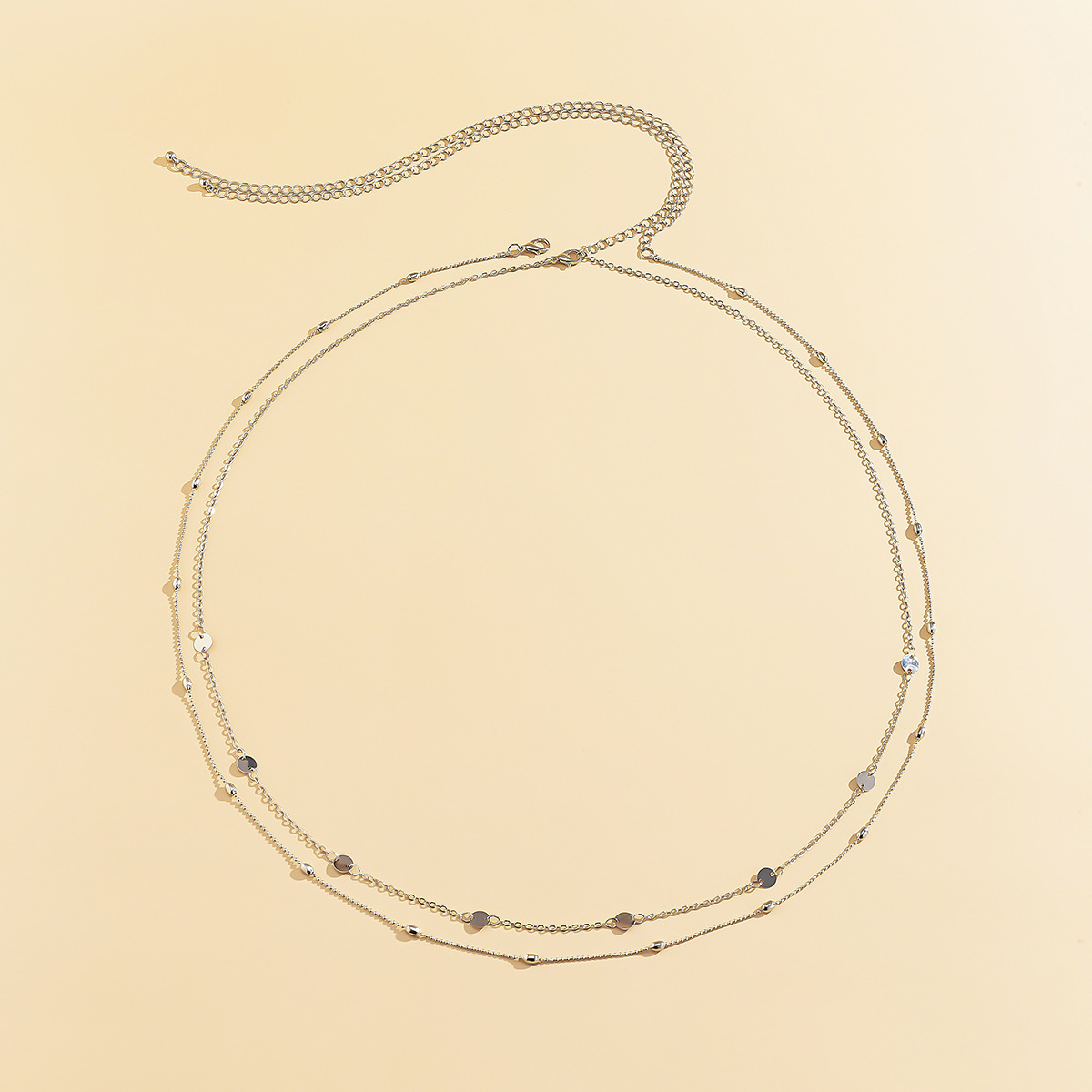 Nihaojewelry Retro Double-layer Geometric Disc Splicing Copper Waist Chain Wholesale Jewelry display picture 7