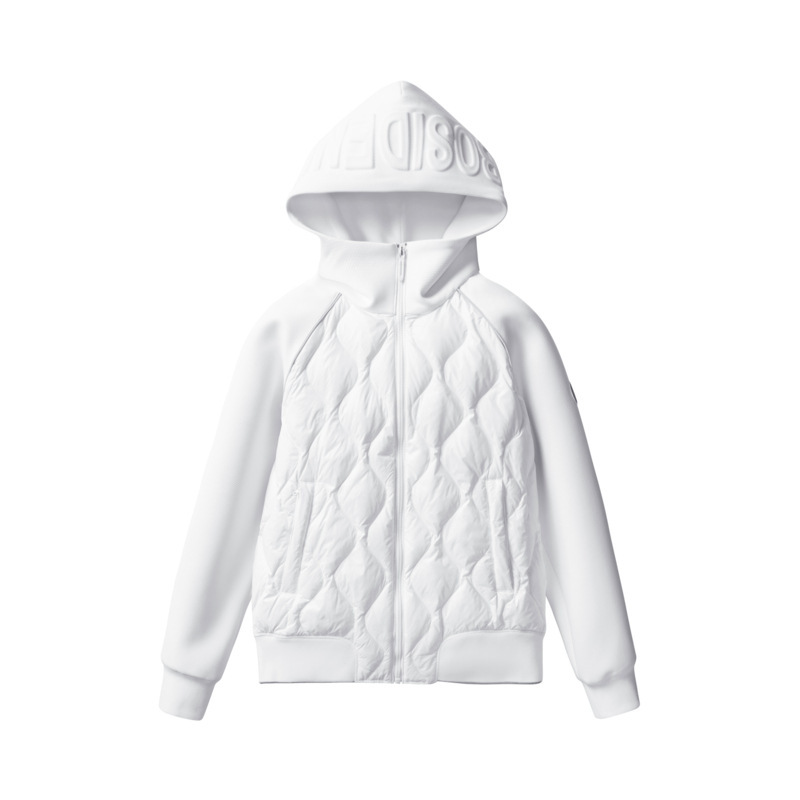 Nueva chaqueta de plumón ligera para mujer con el mismo estilo de plumón de ganso corto otoño e invierno pareja de moda suéter con capucha chaqueta deportiva marea