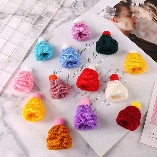 Cross-border Korean-style knitted yarn hat DIY handmade yarn ball decorative accessories mini Christmas hat wholesale