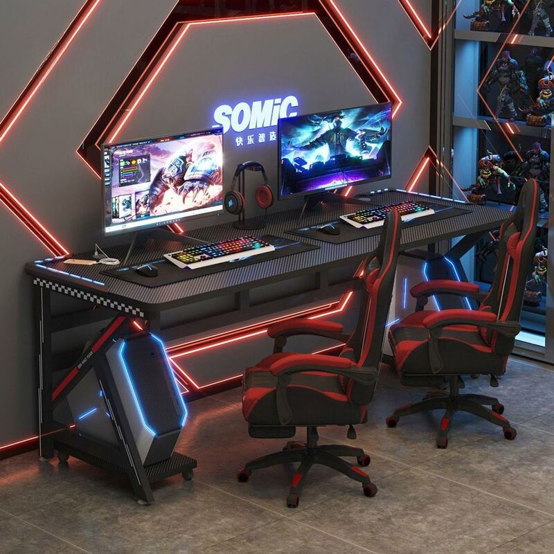 Computer Desk Desktop Home Writing Office Internet Cafe Gaming Table and Chair Set Hotel Double Gaming Couple Table