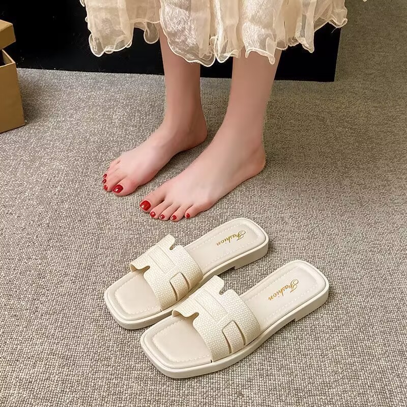 Women's Summer Sandals H-strap Flat Non-slip Fashion Slippers_voghion.com