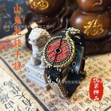 朱砂头层牛皮十二生肖蛇头山鬼花钱手绳新中式道系男女民族风手链