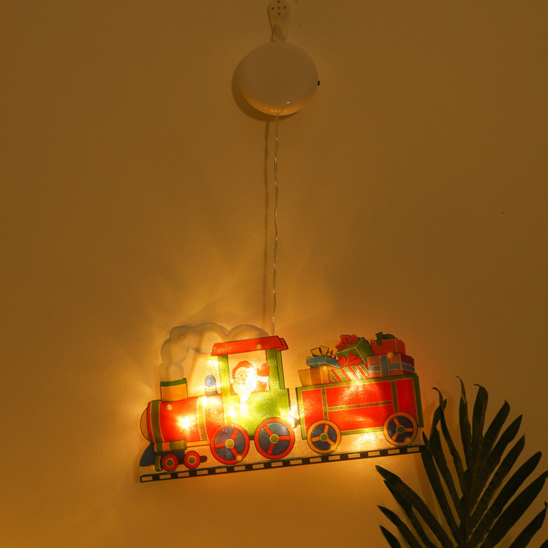 Venta caliente transfronteriza tienda de decoración atmósfera escena Diseño De vacaciones decoración lámpara LED ventosa ventana lámpara colgante Navidad
