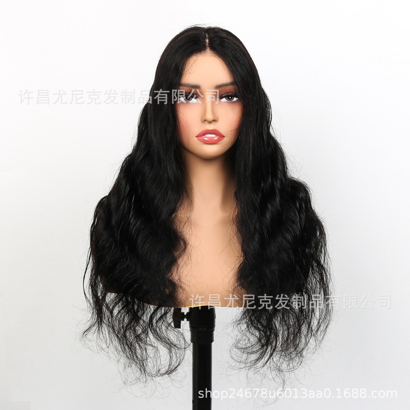 7X6 Glueless Front Lace Wavy Body Wave 100% Human Hair Wigs Export Wig Cap Real Human Hair