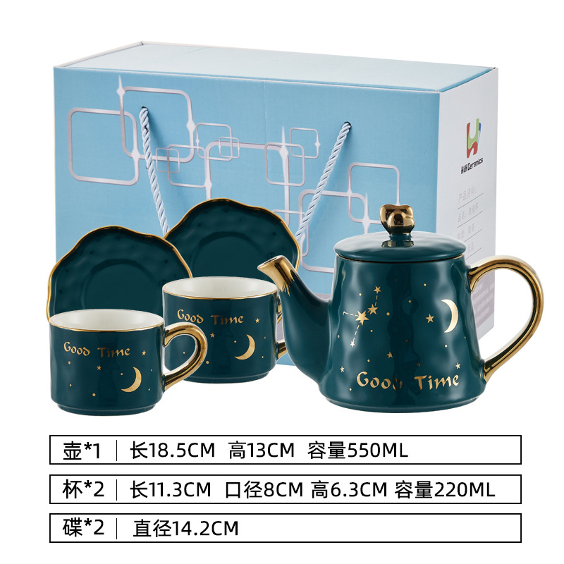 INS juego de té cerámica flor traje tetera estilo europeo Madre y niño olla Amazon Venta caliente café tetera regalo