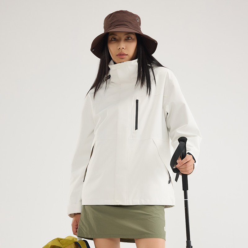 伯同風フルヒートシールアウトドアジャケット3in1、女性用取り外し可能防風防水、男性用登山服、ダウンジャケット