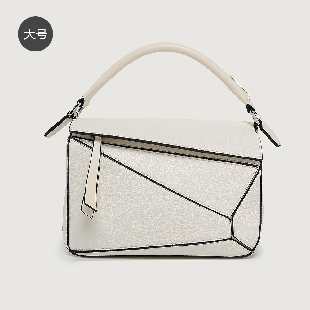 [Wholesale] Geometric Spliced Lychee Grain Crossbody Bag, Lightweight Large Capacity Doctor Bag, Luxury Women's Handbag, Multi-Color In Stock - Thumbnail 6