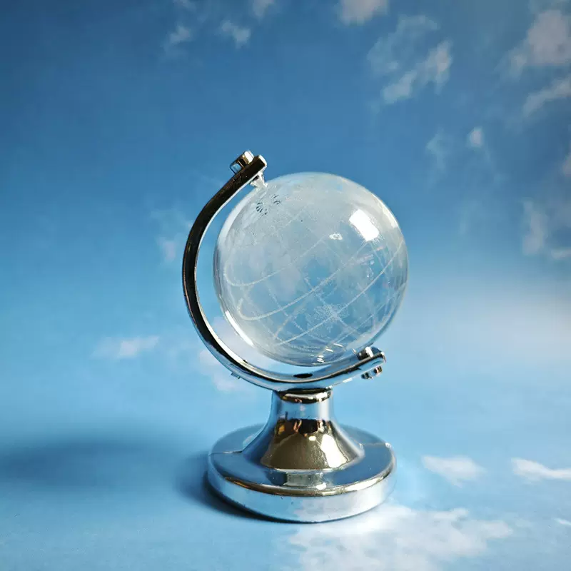批发链接跨境货源晶韵40水晶地球水晶工艺品桌面摆件浦江水晶礼品