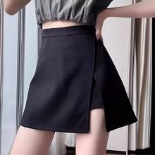 2024夏季新款半身裙女设计感开叉a字裙高腰西装防走光一步短裙裤