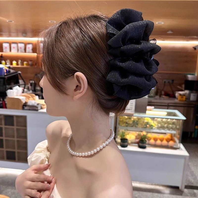 De alto grado de nube pluma arco horquilla Internet Celebrity todo partido tiburón clip de hadas mullido agarre grande malla accesorios para el cabello