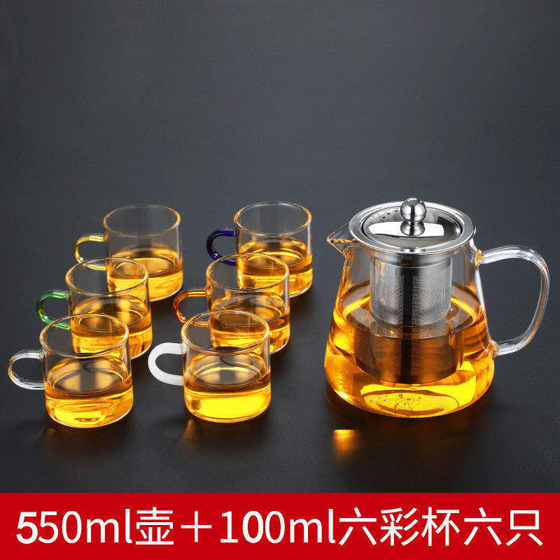 玻璃小茶杯功夫茶具耐热加厚家用透明喝水杯子6只装套装泡茶国之|undefined