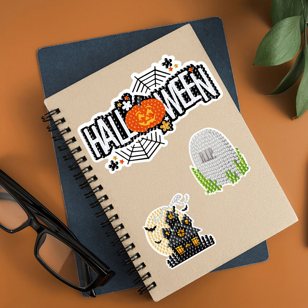 Monstruo de Halloween transfronterizo diamante pegatinas de dibujos animados aleatorios pegatinas DIY pegatinas de pared decoración al por mayor