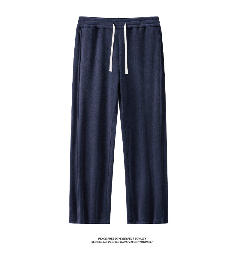 Heren winterjoggingbroek met fleecevoering - 360 g dubbelzijdige Sherpa thermische loungebroek, relaxte pasvorm en rechte pijpen (maten M-4XL)_voghion.com