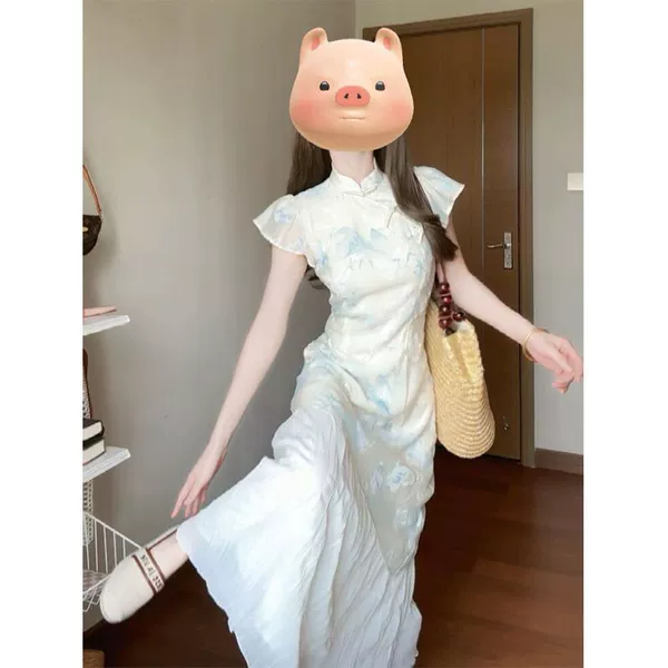 Beige cheongsam