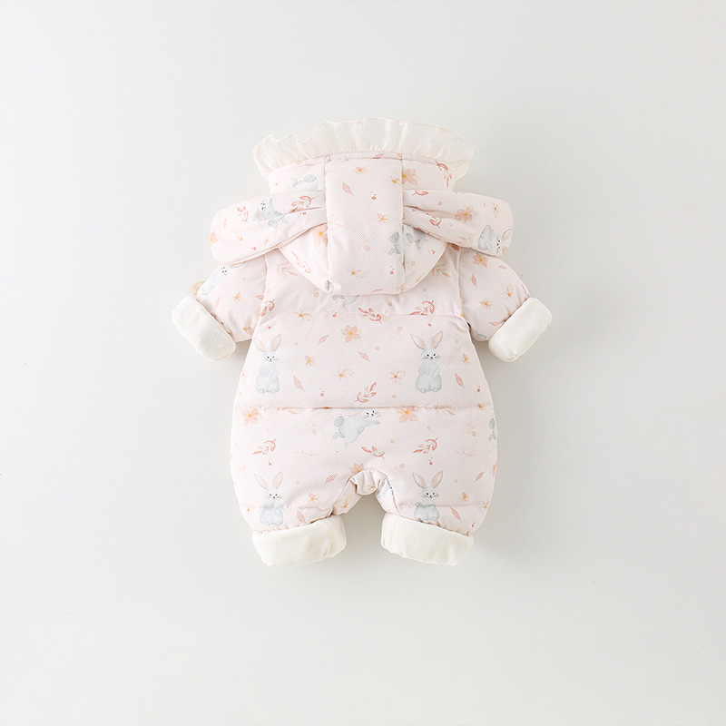 등산 의류 겨울 퀼트 코튼 베이비 슈퍼 귀여운 한 살짜리 생일 원피스  등반 의류