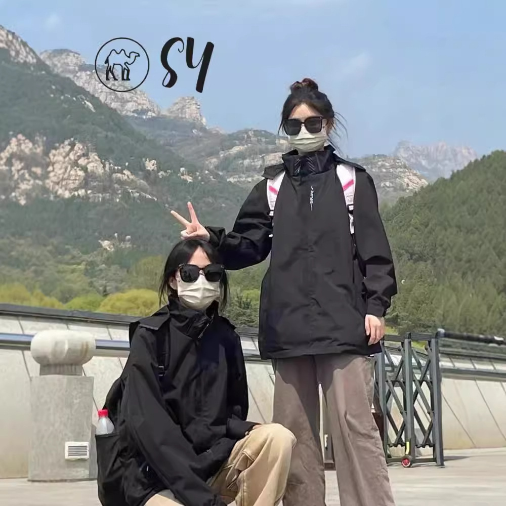 駱駝LNCAMEL 衝鋒衣男女款戶外三合一外套可拆卸內膽防風防水夾克