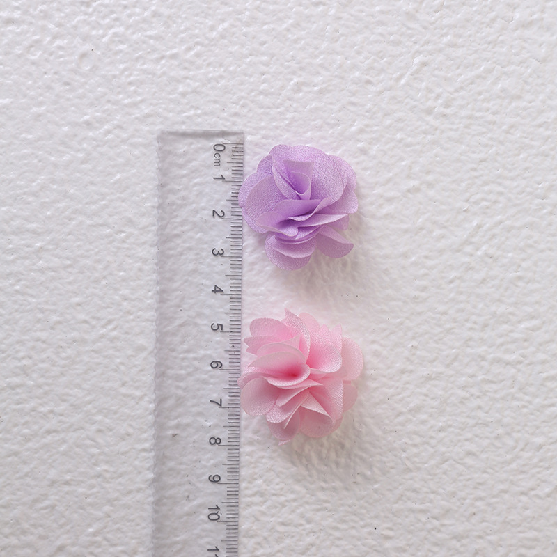 Handmade Chiffon Hand-Sewn 3cm Small Flower Accessories DIY Fabric Camellia Earrings Earrings Accessories Accessories