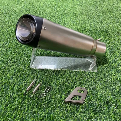 Motorcycle exhaust pipe, Two-Layer Three-Layer Tail Section - three-layer-titanium-blackhead-unconnected-ear-model-60mm