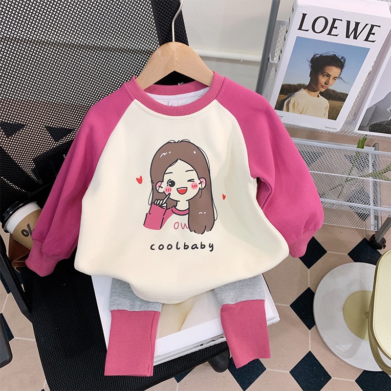 女童春季套装2025新款洋气网红衣服宝宝春秋款两件套小童儿童春装