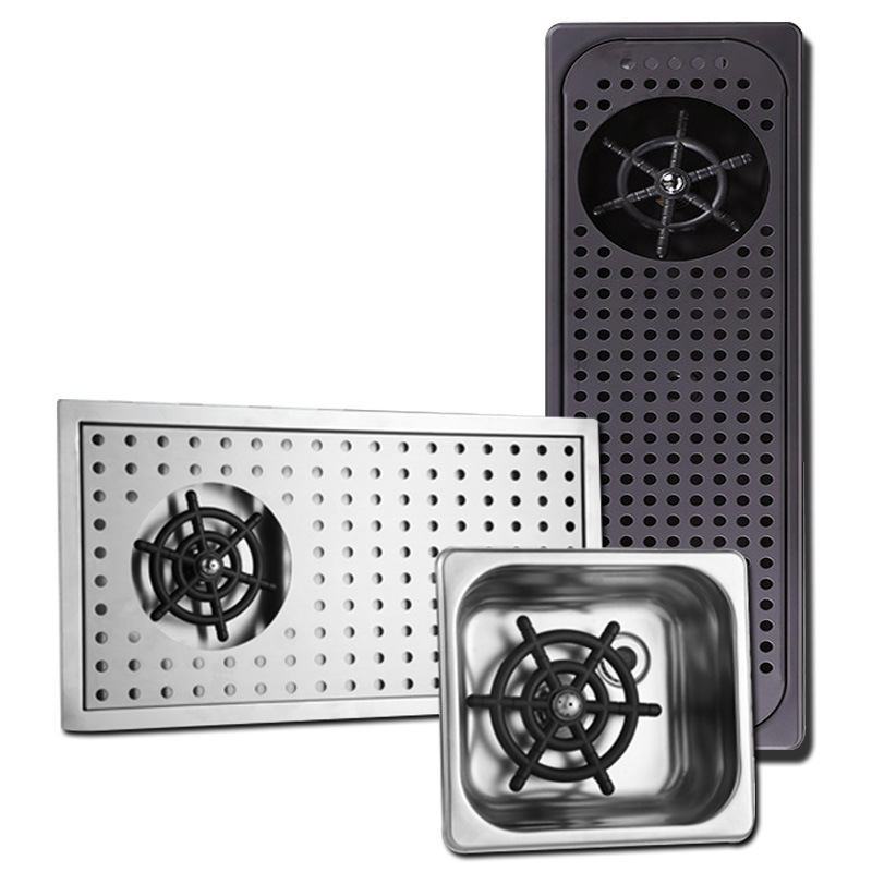 De alta presión de la taza lavadora automática Barra de fregadero de acero inoxidable comercial de escritorio incrustado presionando la leche tienda de té taza herramienta de lavado