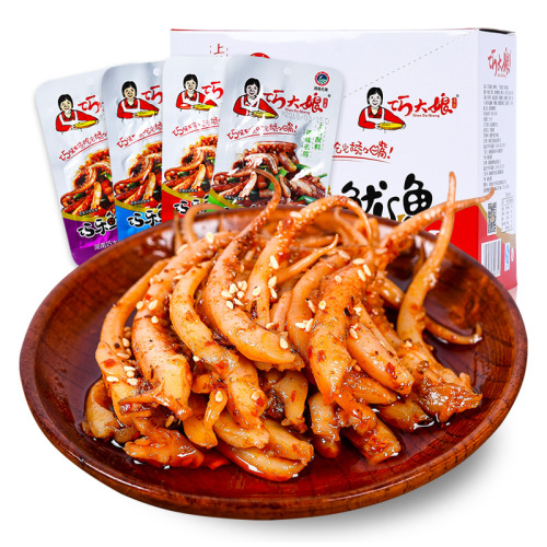 Qiao Aunt Qiaole Squid Hunan specialty ready-to-eat fish squid tentacles casual spicy snacks supermarket food wholesale