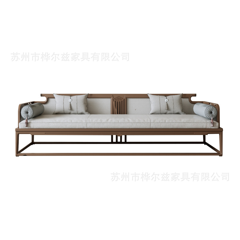 宋の美学の新しい中国風の無垢材ソファの組み合わせ禅クラブ B&B ヴィラライト高級モデルルームリビングルーム家具|undefined