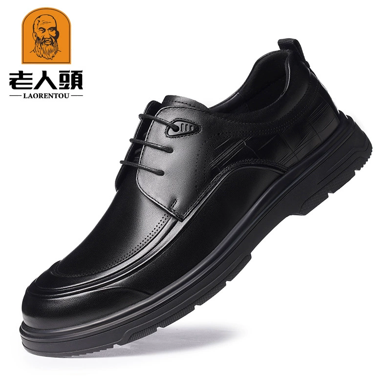 Деловые кожаные туфли для стариков, мужские туфли на толстой подошве, повседневная обувь, мужские деловые офисные свадебные туфли 2526
