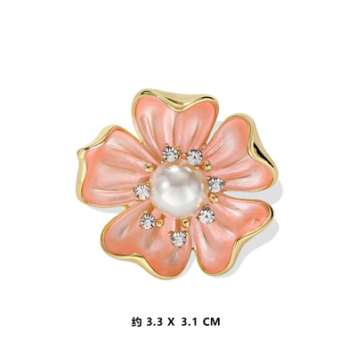 Camellia Brooch with a Yaxa sancaqları - xz127-pink