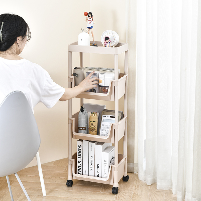 可動本棚収納ラック子供のおもちゃ収納ラック多層家庭用トロリー車輪付き床置きシンプルな本棚|undefined
