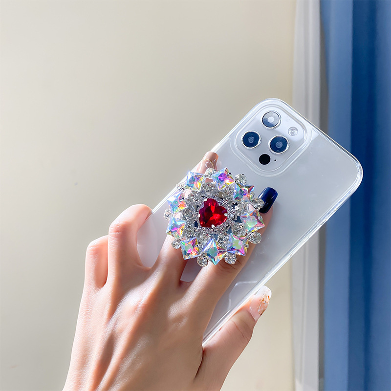 Support d'airbag de téléphone en strass de style Instagram coréen, bureau luxueux et portable, support paresseux, coussin d'air_voghion.com