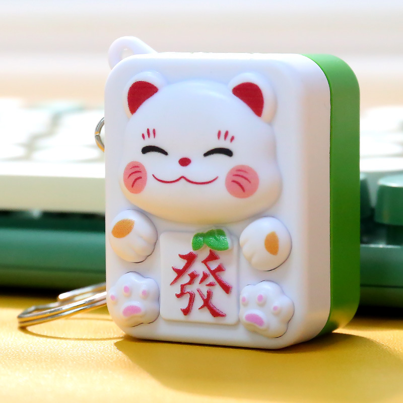 Nuevos dibujos animados creativos sonidos juguetes mahjong para atraer la fortuna gatos adornos de mesa colgantes buena suerte con mahjong descompresión jugar