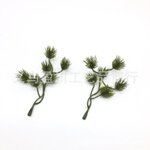 11.5cm6头小松头 塑料仿真植物松针草圣诞树圣诞圈工艺平PE小松针