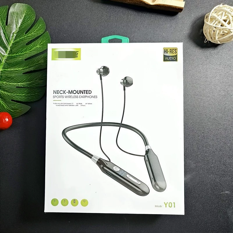 Бренд Y01 Y03 Бизнес Bluetooth супер длинный режим ожидания Спорт шеи силиконовые Bluetooth гарнитура Изысканный стиль упаковки