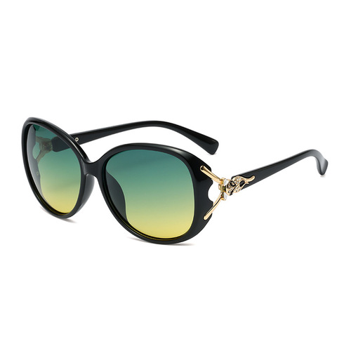 New style sunglasses, women's color-changing polarized glasses, fox headband, diamond trendy style, generous and fashionable outdoor glasses